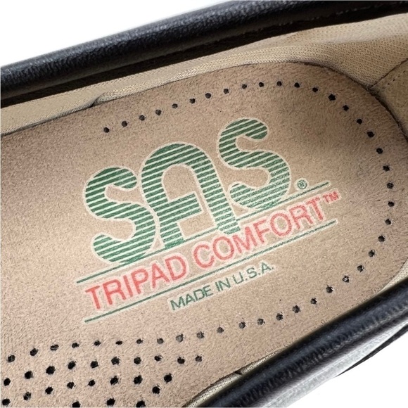 Sas Simplify Moccasin Loafer Flat Black Leather Comfort Shoe Size 5.5 *Wide* EUC - Picture 12 of 13